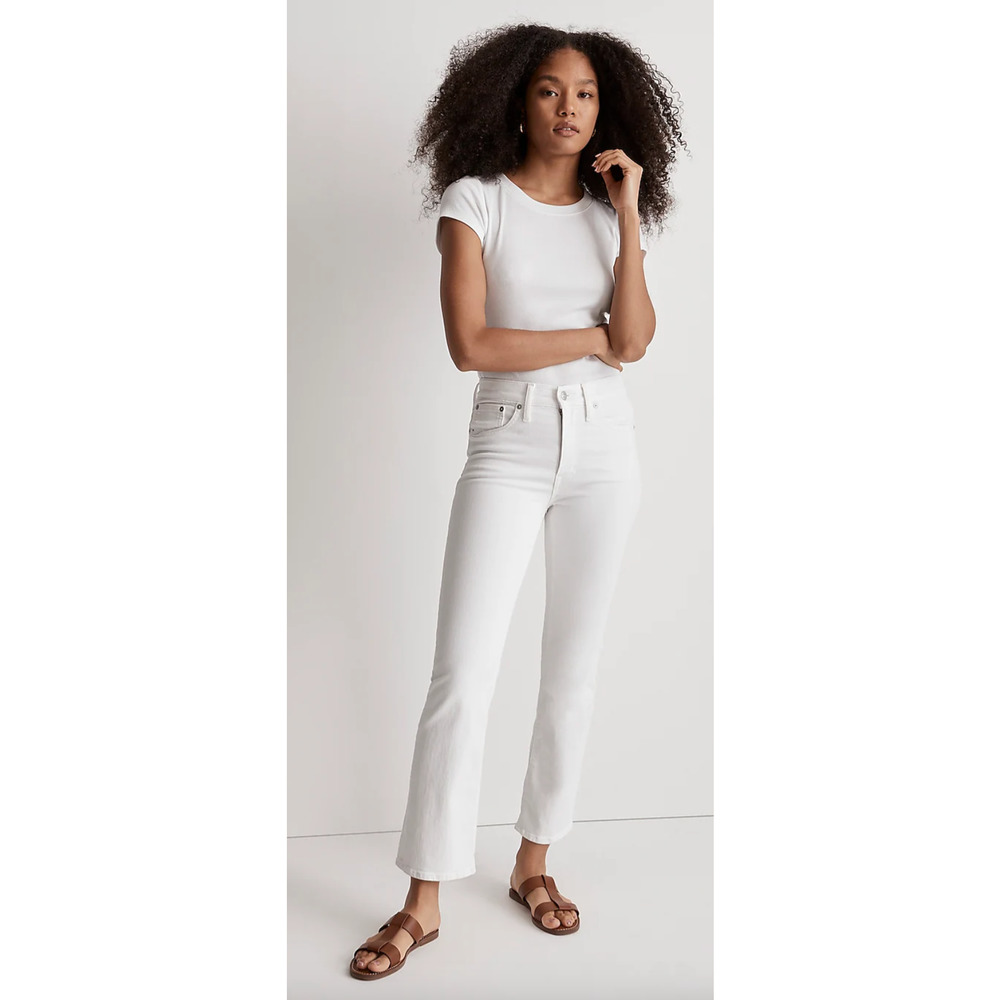 Madewell | NWT Kick Out Crop Jeans in Pure White Size W 33